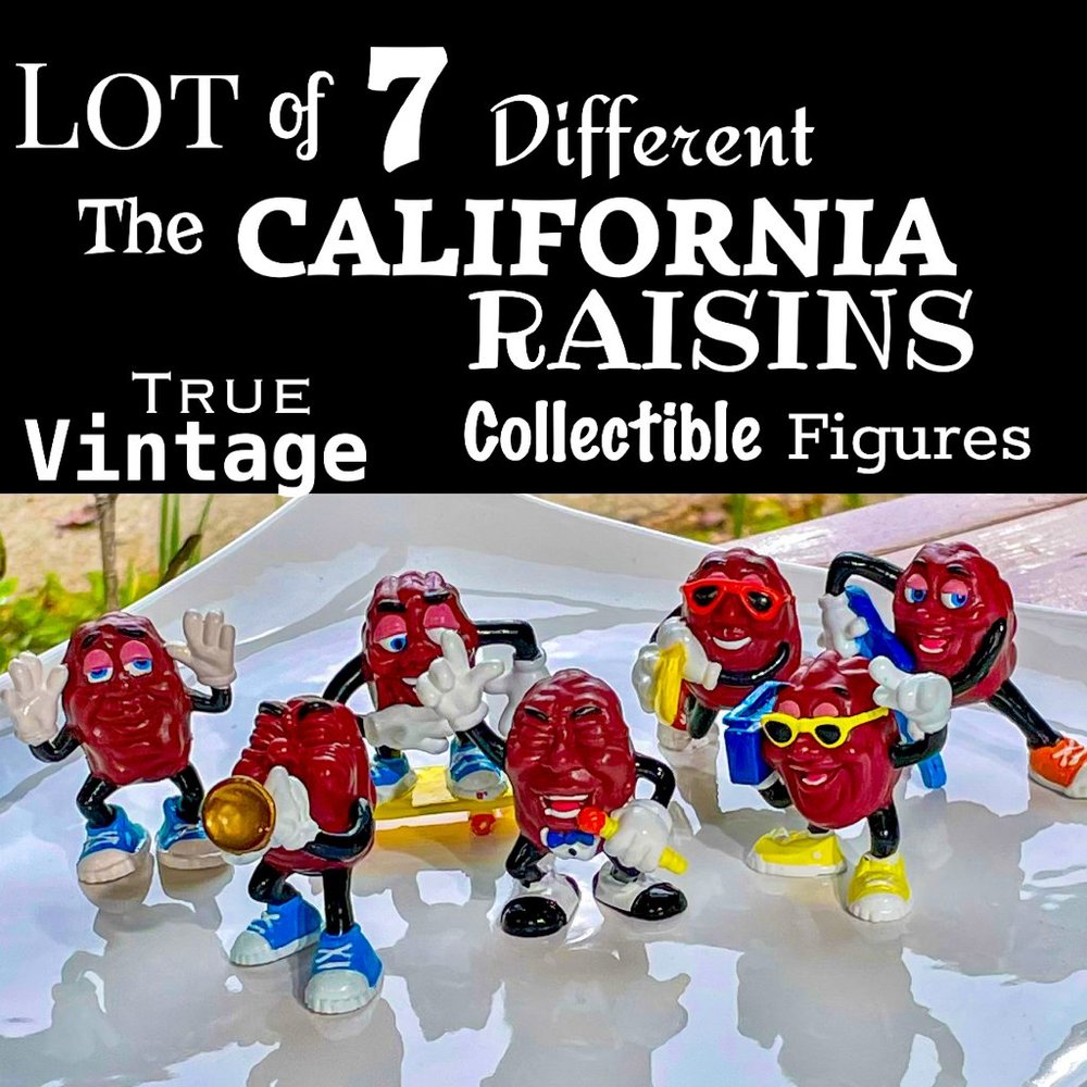 ▪️VTG▪️THE CALIFORNIA RAISINS▪️1980's Lot of 7 Different Collectible Figures